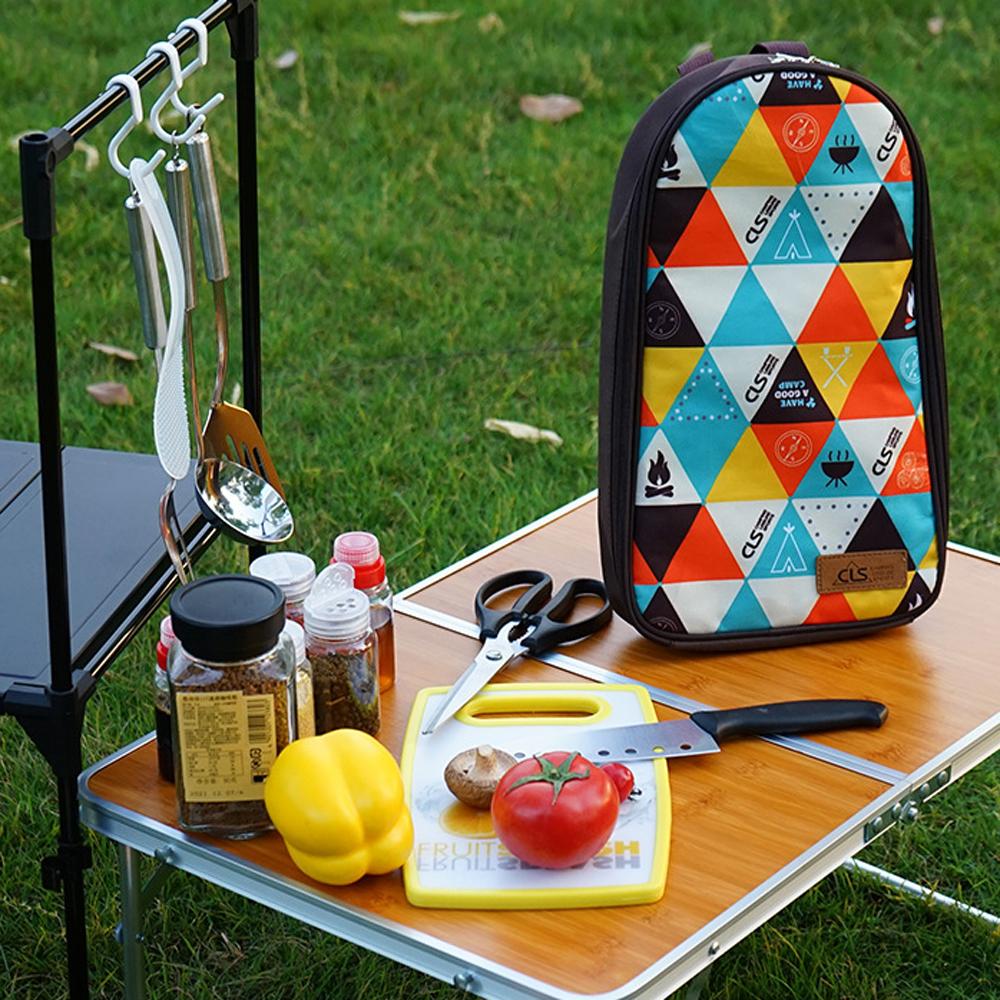 Portable Cooking Utensils Organizer Storage Bag Pouch for Outdoor Travel BBQ Camping Cookware