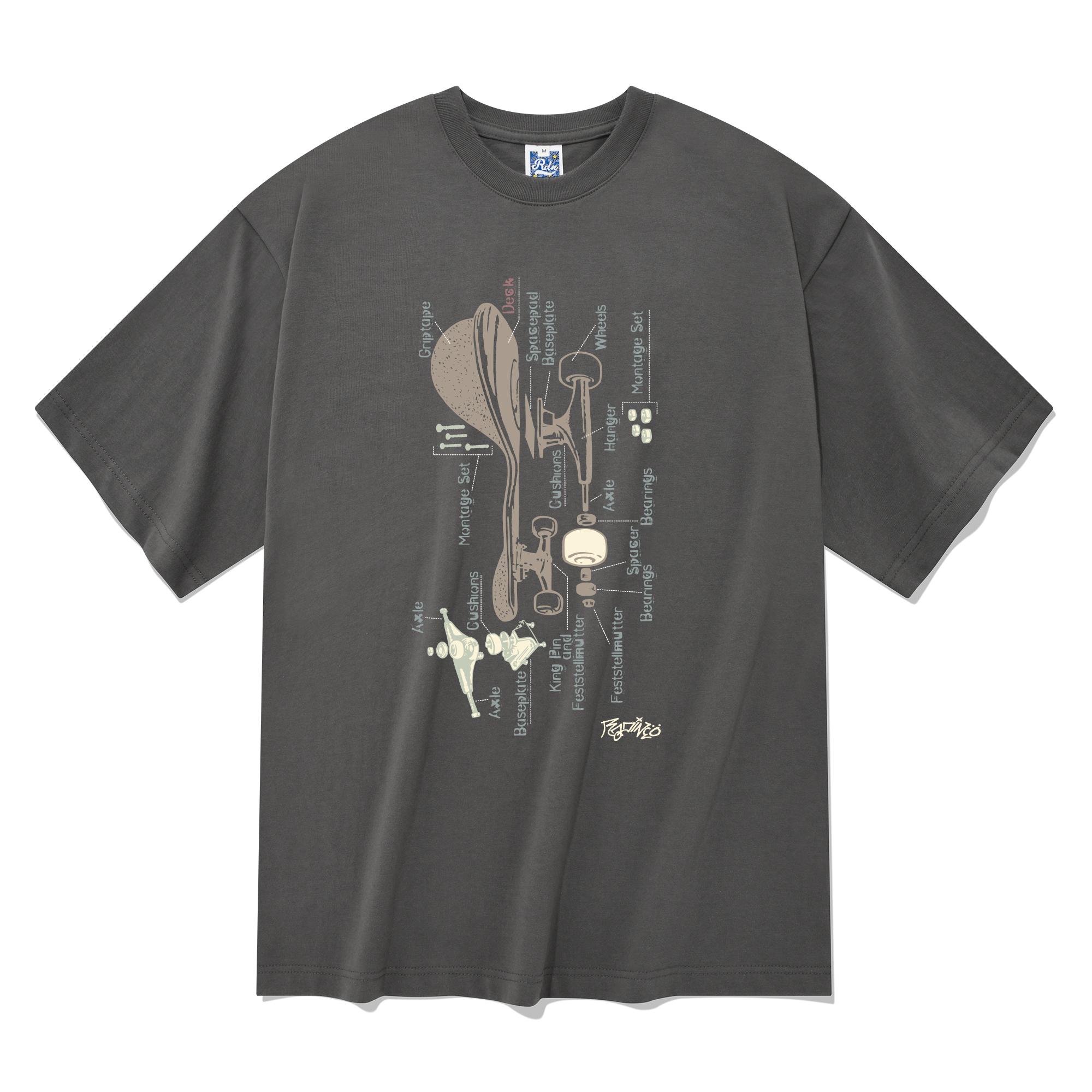Radineo Assembly Short Sleeve T-Shirt Gray Xl