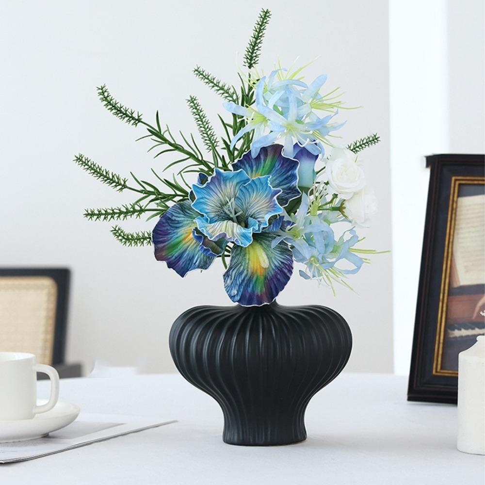 Handmade Simulation Iris Bouquet Realistic Silk Fake Flower Wedding Party Decor