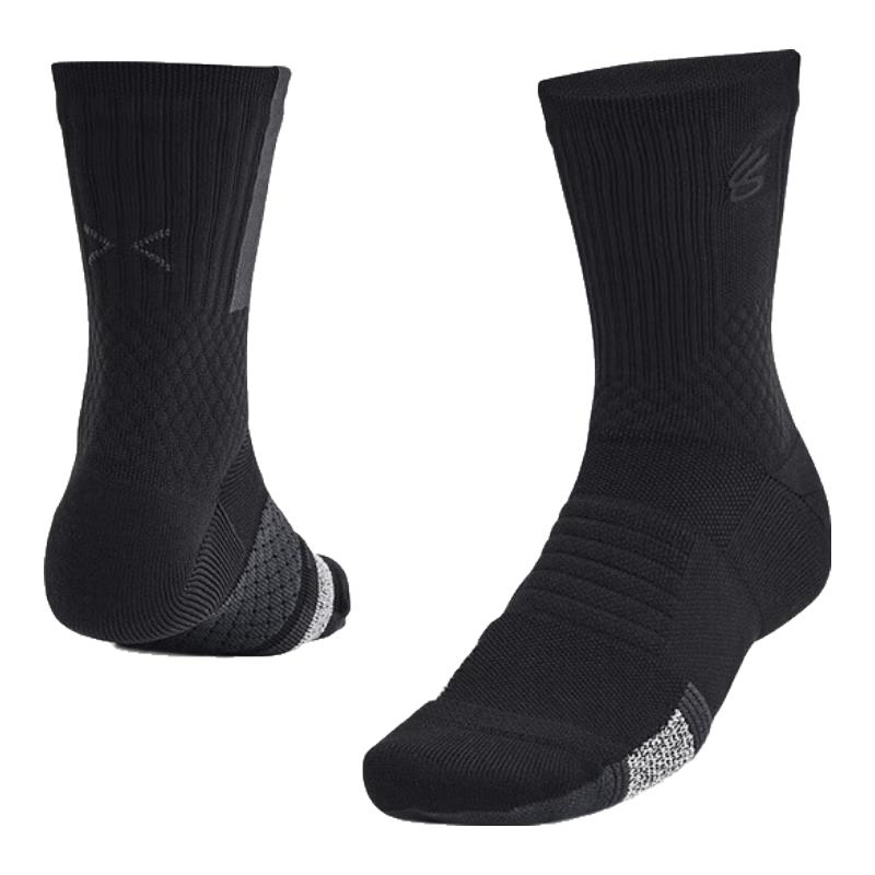 Under Armour Curry ArmourDry Playmaker Mid-Calf Basketball Socks L