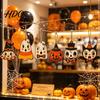 Halloween Door Frame Wooden Hang Tags 6Pcs Vintage Ornaments for Tree Decorations Black Cat Pumpkin Wood Cutout Cartoon Ghost Decor Owl Hanging