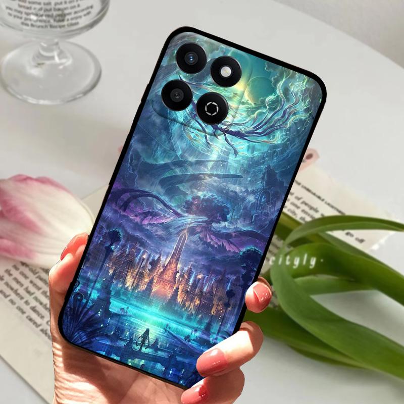 For Honor X7c 4G Case X 7c Geometric Design Soft Silicone TPU Phone Back Cover For Huawei Honor X7c Shockproof Bumper Phone Bags