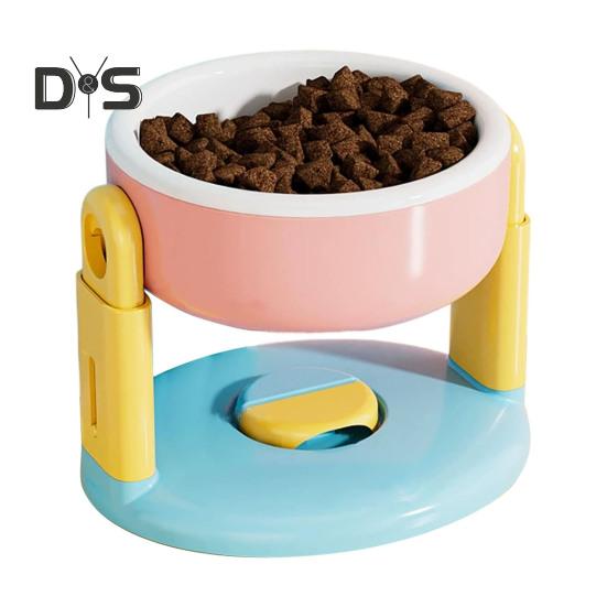 Liftable Suction Cup Pet Bowl Adjustable Height Food And Water Dish Elevated Pet Feeder Bowl for Cats Dogs To Protect Cervical Spine