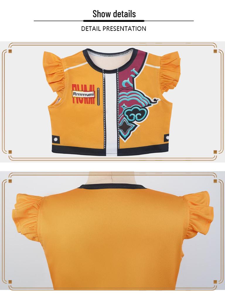 Dětský K-POP Kostým pro Cosplay Lovkyně Démonů - Styl Rumi Šortky a Sukně