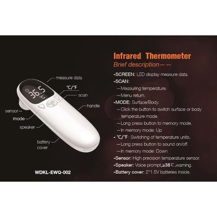 Forehead and Ear Thermometer, Digital Non-Contact Thermometer Infrared Thermometer with LCD Display, White