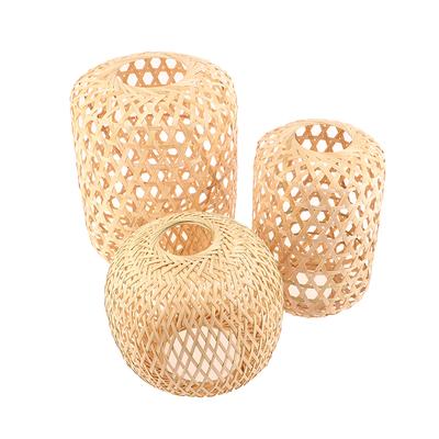 Shade Lamp Light Rattan Wicker Shades Woven Ceiling Cover Chandelier Lampshade