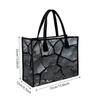 Trendy Cracked Pattern Tote Bag Large Capacity Daily Shoulder Handbag For Women Casual Commute Use