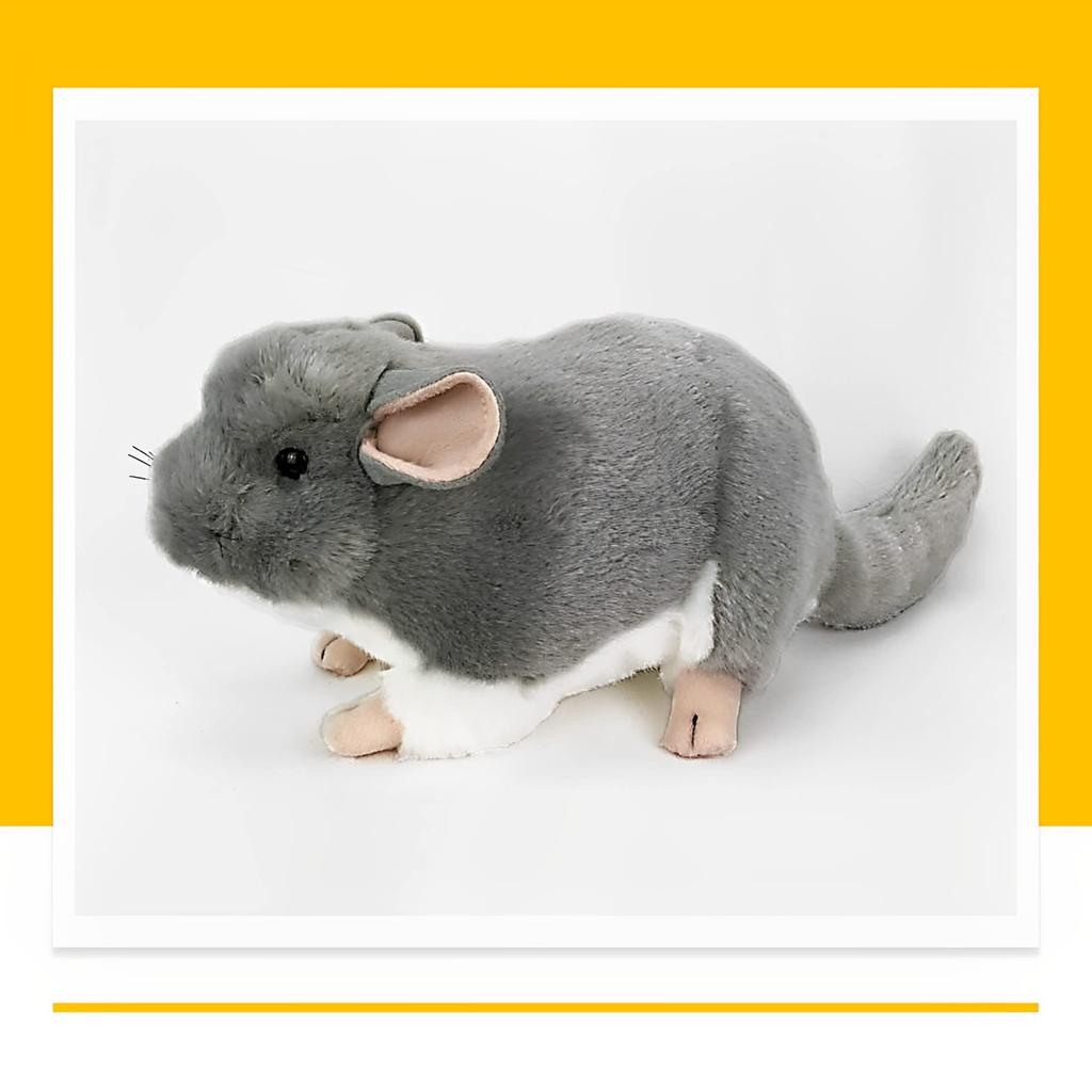 MIMIA Chinchilla Plush Toy A realistic pet - soft, fluffy, large, cute, chinchilla.