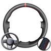 Hand-Stitched Black Perforated Microfiber Leather Steering Wheel Cover For Mazda 3 Axela Mazda 6 Atenza Mazda 2 Car Accessories