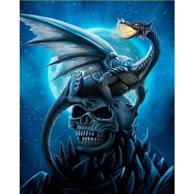 5D DIY Diamond Painting Cartoon Magic Dragon. Diamond Embroidery Cross Stitch Kit Rhinestone Mosaic Home Decor
