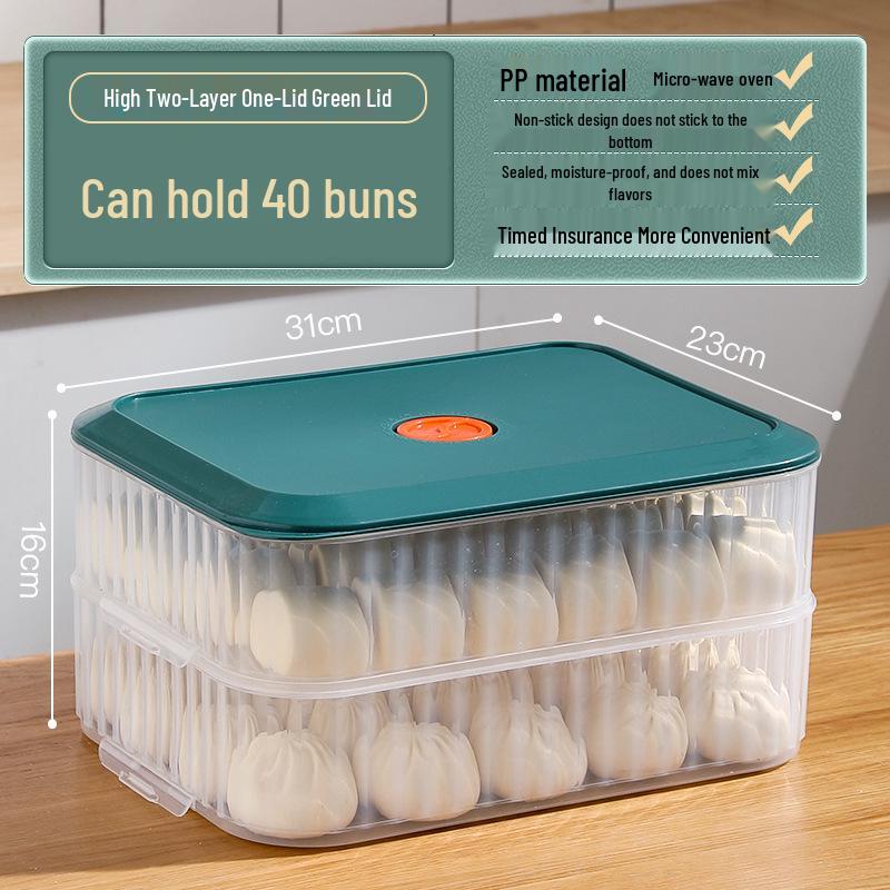 Dumpling & Wonton Freezer Storage Box for Fresh-Keeping and Quick-Freezing Noodles