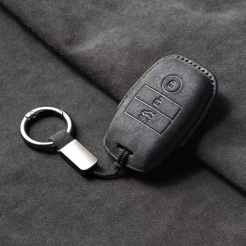 Leather Car Key Case For KIA Sportage Cerato Optima K2 K3 K4 K5 RIO Picanto Soul Sorento Sedona 3 Button Cover Shell Accessories