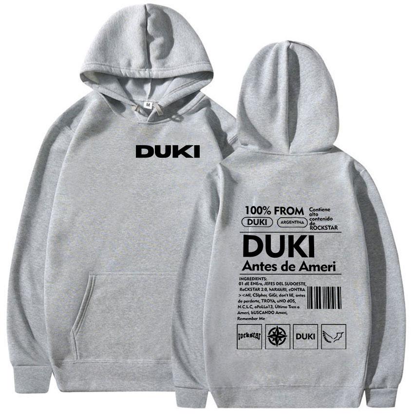 Rapper Duki ADA Album Print Hoodie Men Women Casual Autumn/Winter Oversized Sweatshirt Retro Harajuku Fashion Pullover Hoodies