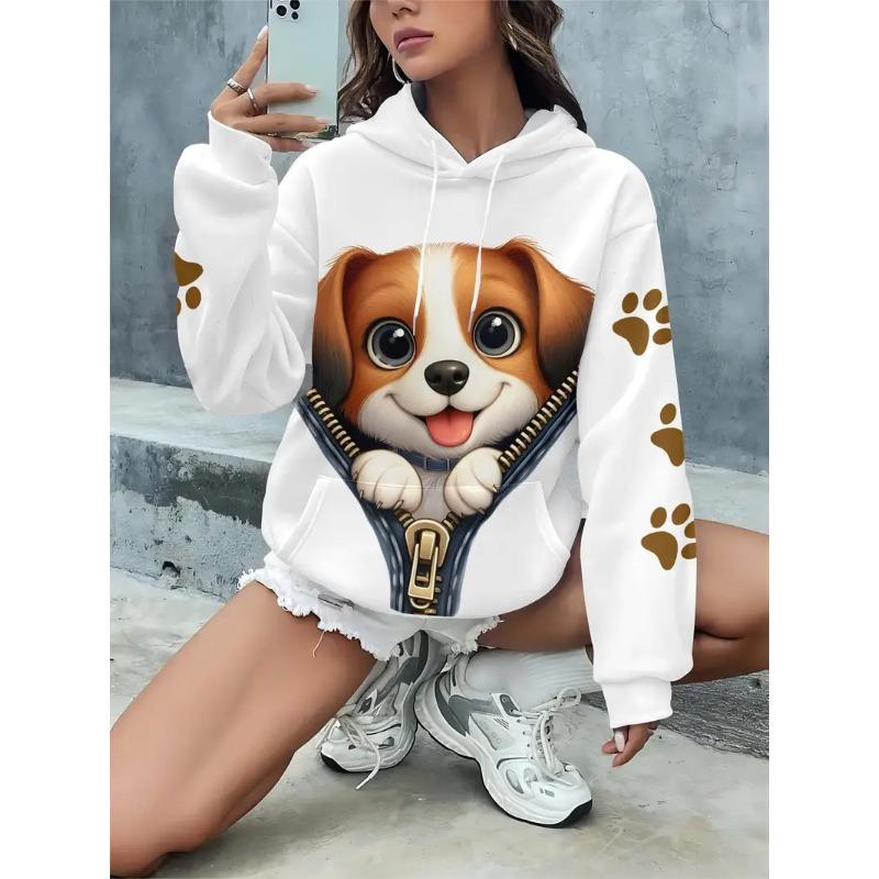 Herfst en Winter Dames 3D Kat Print met Capuchon Trui Hoodies & Sweatshirts (vrouwen)
