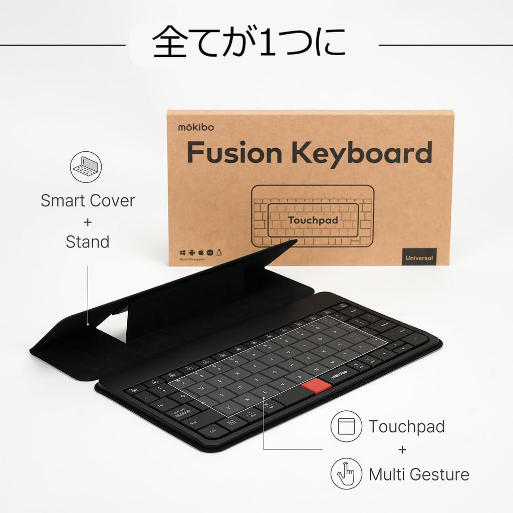 Mokibo Universal Wireless Keyboard with Trackpad, Thin, US Layout