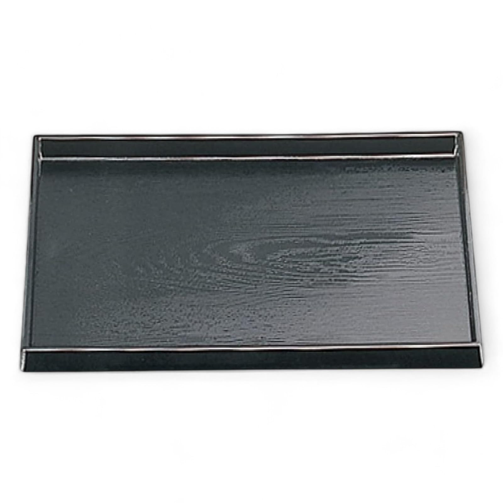 

39cm Diamond Wood Grain Tray ABS Made in Japan J-kitchens (Black, Non-Slip, Lacquerware, Resin)
