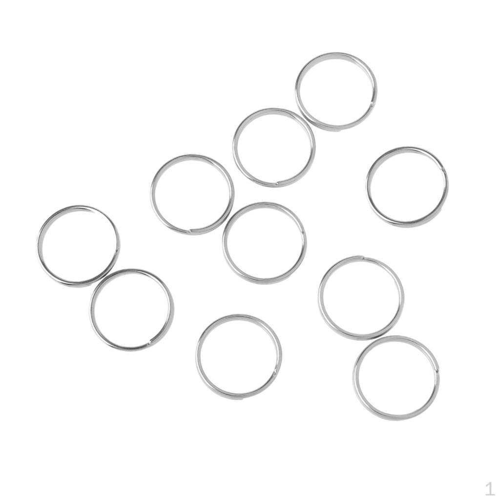 

10Pcs 316 Stainless Steel Scuba Diving Water Sports Boat Keychain 20mm Key Rings Bulk Split