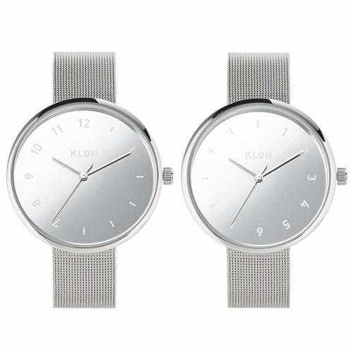 KLON Couple's Watches, Simple Silver, Women's and Men's, Mirror, KLON CONNECTION ELFIN -mirror.ver- 38mm