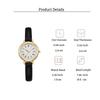 Fashionable Retro Simple Small Round Dial Leather Strap Women's Quartz Watch Bracelet 2 Piece Set, Suitable for Daily, Dating