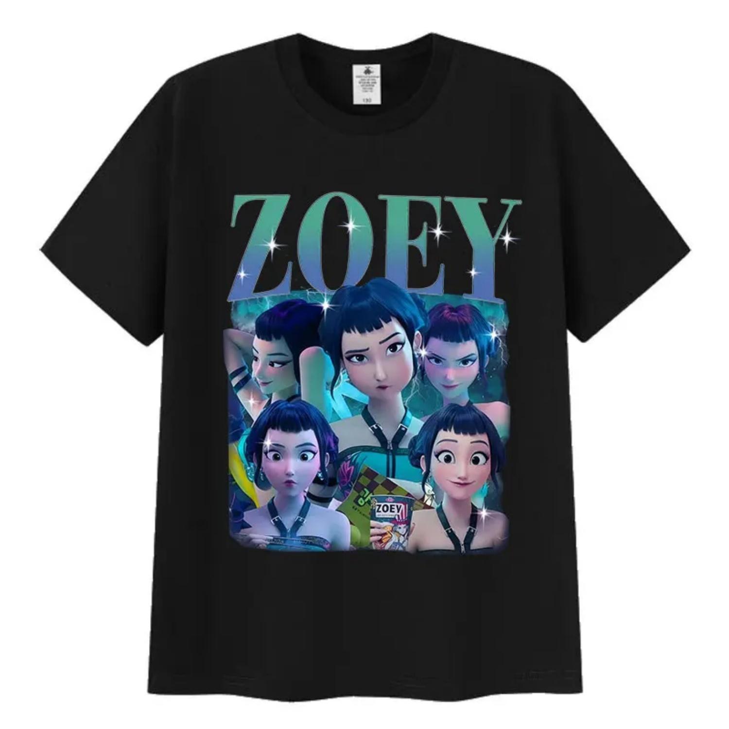 K-pop Demon Hunters 2025 Graphic T Shirt Cute Funny Zoev Movie Short Sleeve T-shirts Men Women Vintage Oversized Cotton T-shirt S