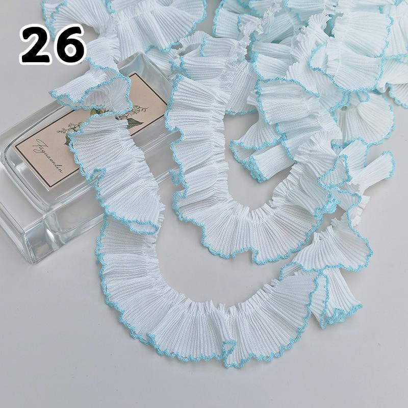 1M Lace Ribbon Sheer Chiffon Elastic Ruffle Ribbon Lace Trim for Dress Diy Apparel Sewing Fabric Wedding Party Accessories New