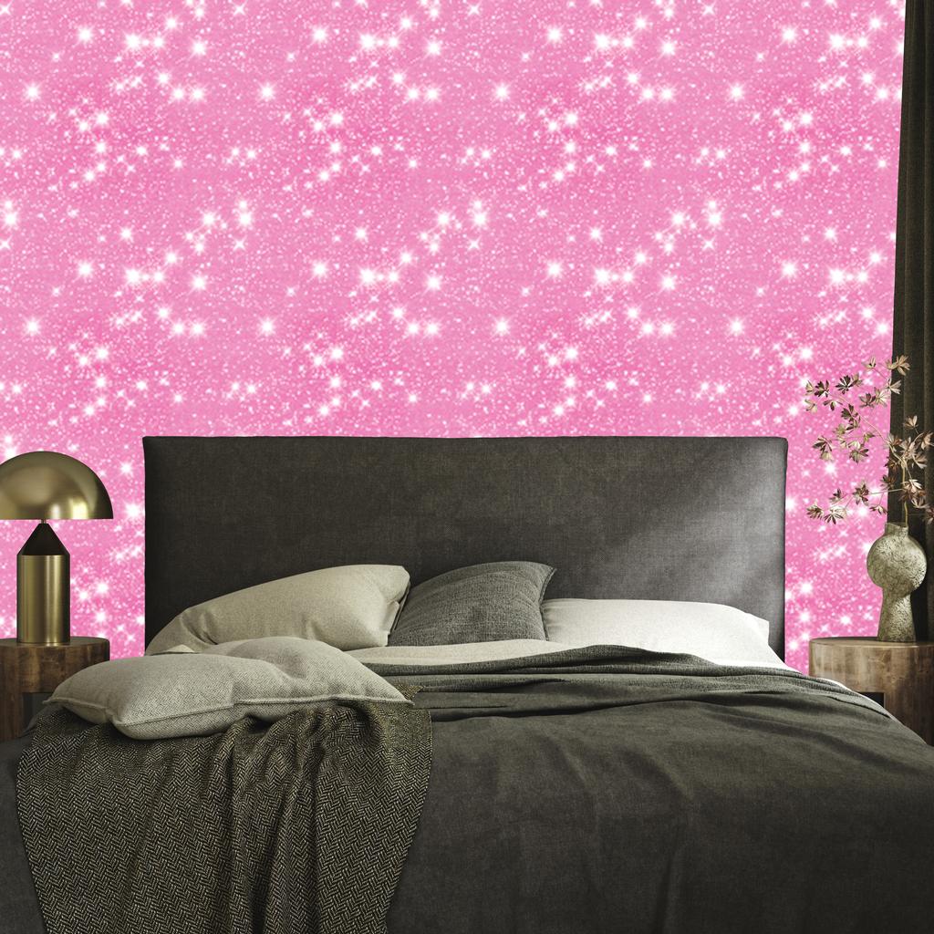 Powder pink glitter wallpaper, fine detail for living room and bedroom 50x1000
