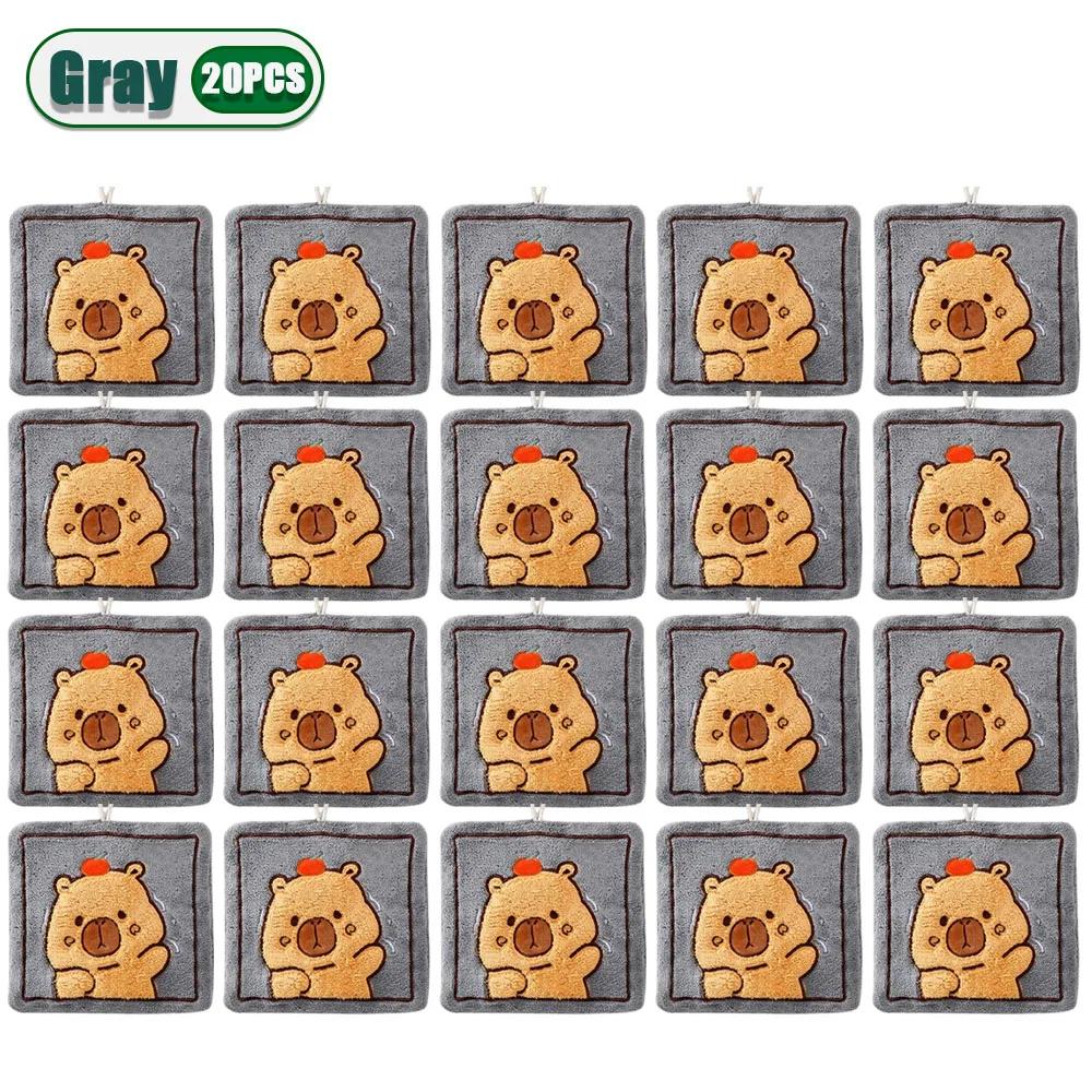 1-20PCS Cute Hanging Capybara Hand Towel Absorbent Lint-free Kitchen Towel Bathroom Hand Towel Children's Wash Handkerchief