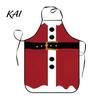 Holiday Housework Bib Christmas Apron with Santa Gingerbread Prints, Waterproof Oil Resistant Cooking Apron, Adjustable Tie for Kitchen Baking