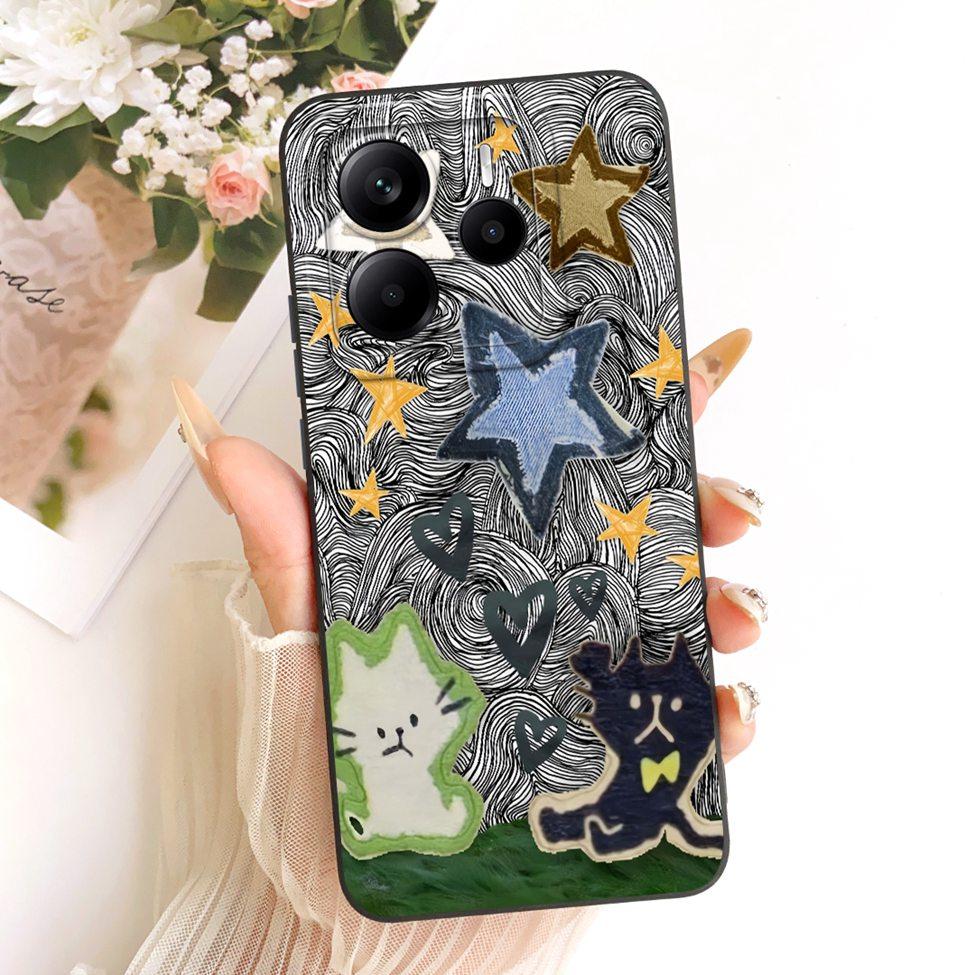 

Casing For Redmi Note 14 4G Cover Fashion Cartoon Cute Funny Painted Silicone Phone Case 24117RN76O 24117RN76G Redmi Note 14 4G