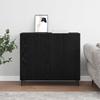 Sideboard Black Oak Effect 90 x 34 x 80 cm Wood Based Material