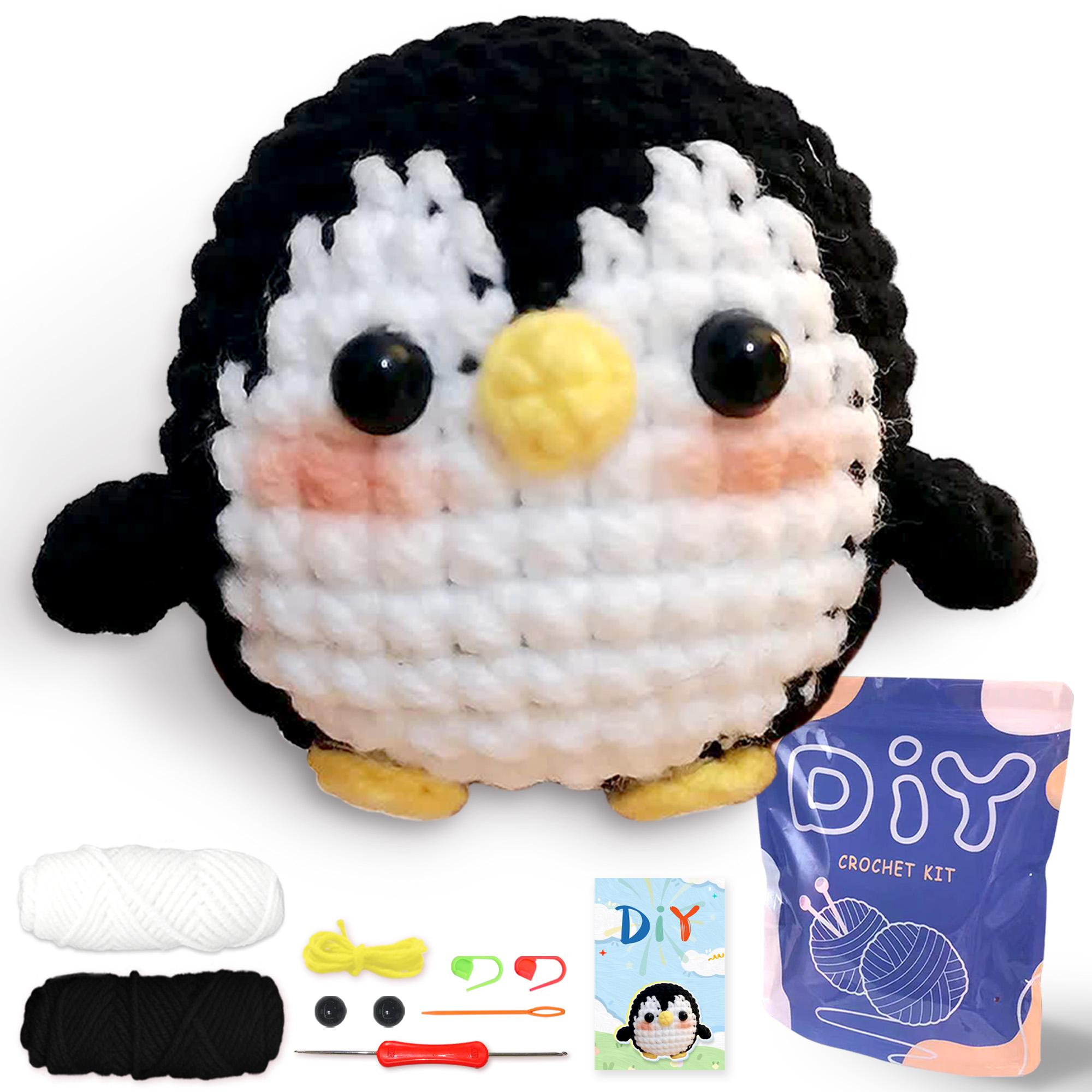

1PC Penguin Crochet Set for Beginners,Include Step-by-Step Video Tutorials(Accessories In Random Color) чёрный