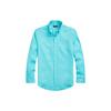 Polo SS23 Camisa de Manga Larga de un Solo Botón de Color Sólido con Logo para Hombre Camisas Azul MNPOWOV16822867-400