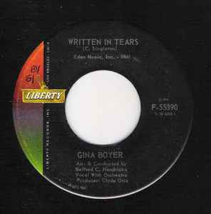 

7inch Record GINA BOYER - Written In Tears / Jim F55390 Liberty US Pop Used