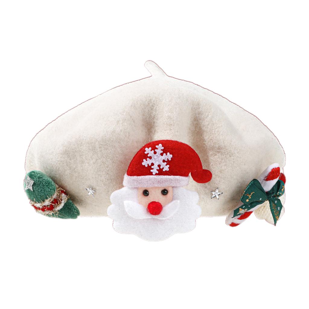 Teens Girls Christmas Beret Festival Thick Beret Woman Windproof Outdoor Painter Hat Christmas Photography Beret Hat