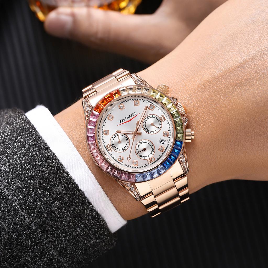 Fashion Men's Watch ins Wind Rainbow Circle Casual Women's Watch Quartz Watch