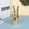 Nordic Creative Gold Silver Color Plating Finger Art Sculpture Abstract Gesture Statue Living Room Office Study Decorations