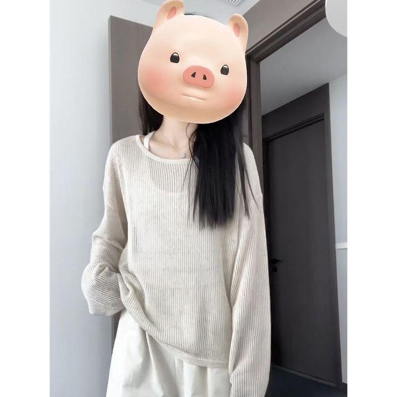 

Повседневный Стиль Стильный Вырез Трикотаж Женский Летний Свободный Нарядный Защита от Солнца Рубашка Майка Верхняя одежда Накидка Топы Beige L [Suggested 52.50 kg-57.50 kg]]