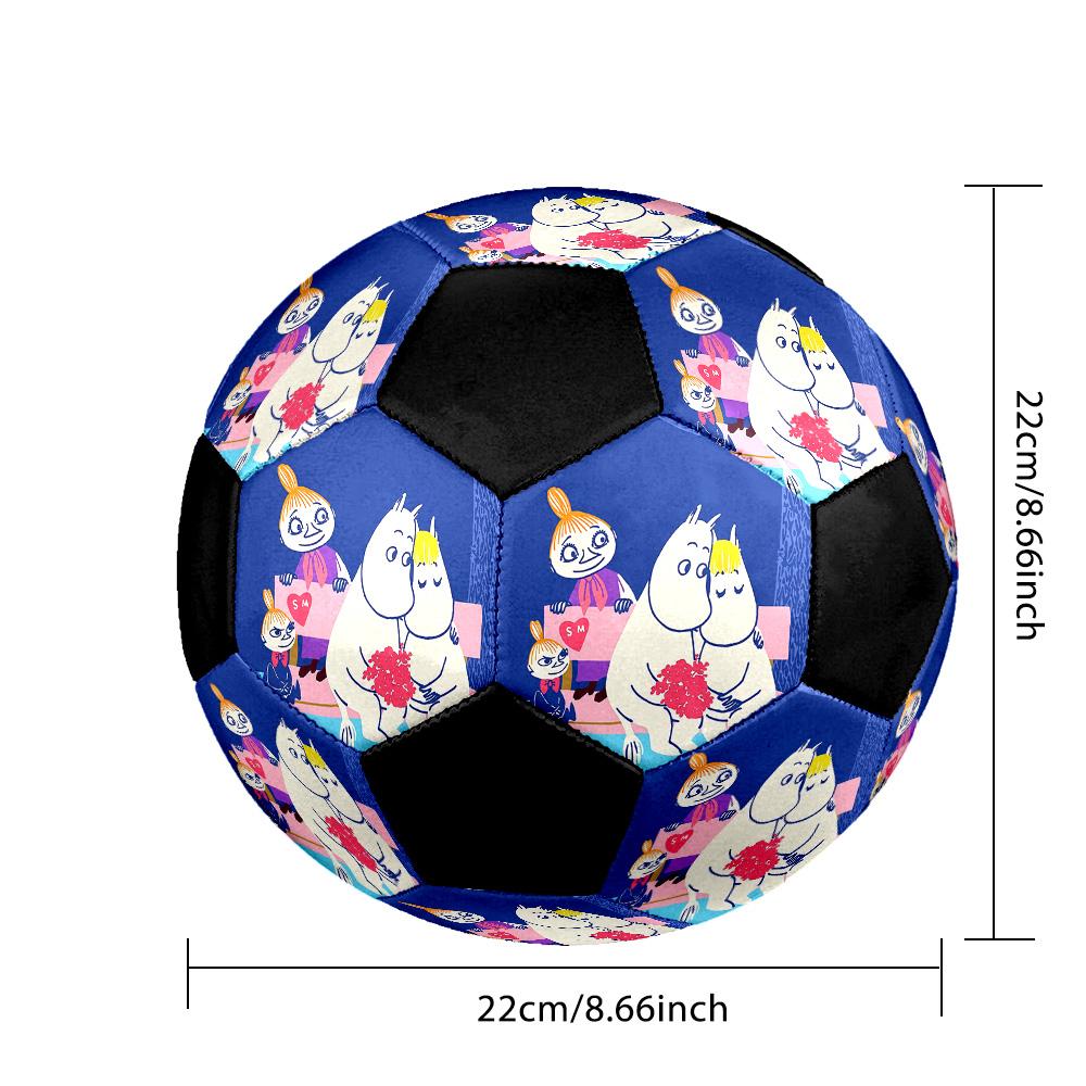 Moomin3 Soccer Ball Colorful All Ages Machine Stitched PVC Competition Ready Durable High-Bounce.SIZE5