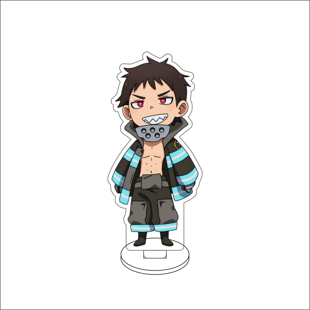 10CM AnimeFire Force Figure Stand Model Shinra Kusakabe/Arthur Boyle/Akitaru Obi Cute Desk Decor Standing Sign Gifts