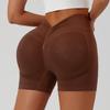 Seamless Peach Lift Yoga Shorts: Abdominal Tightening Three-Quarter Fitness Pants for Women