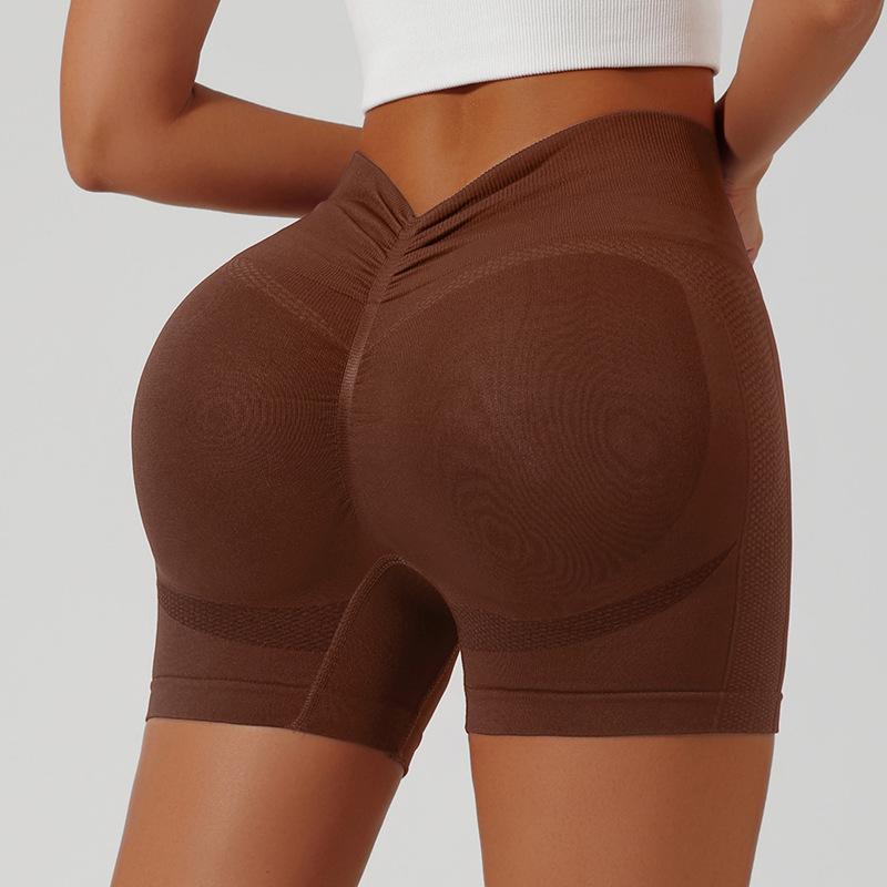 Seamless Peach Lift Yoga Shorts: Abdominal Tightening Three-Quarter Fitness Pants for Women