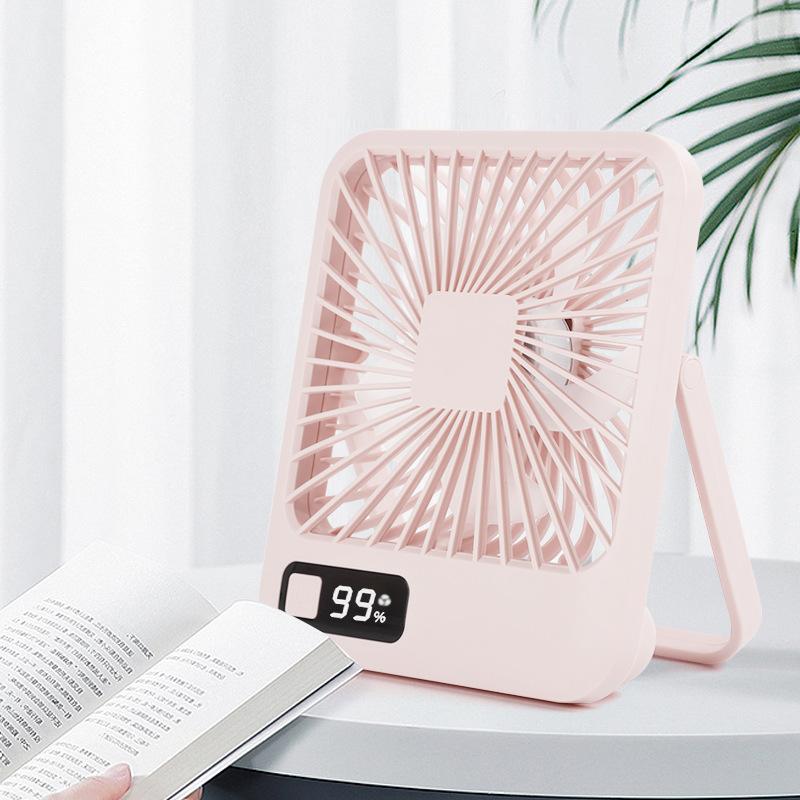 Portable Desk Fan Rechargeable 1200mAh Battery Operated Standing Fan with Digital Display Ultra-Quiet Foldable Desktop Fan