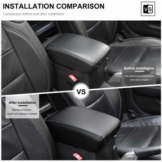 Armrest Cover Pad for Jeep Wrangler JL JT 2018+ Carbon Fiber Leather Accessories