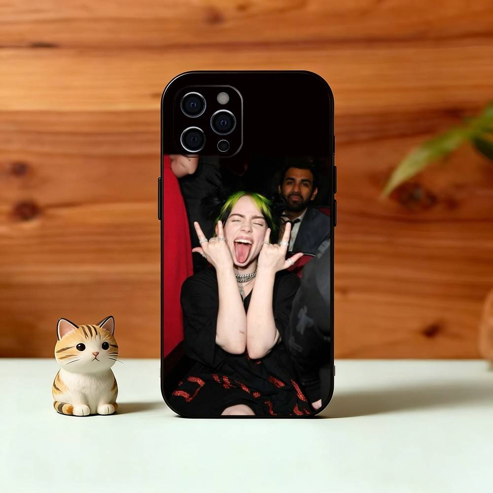 H-Happier Than Ever Phone Case For iPhone 17,16,15,14,13,12,11 Plus,Pro Max,XS,Soft Silicone Black Cover