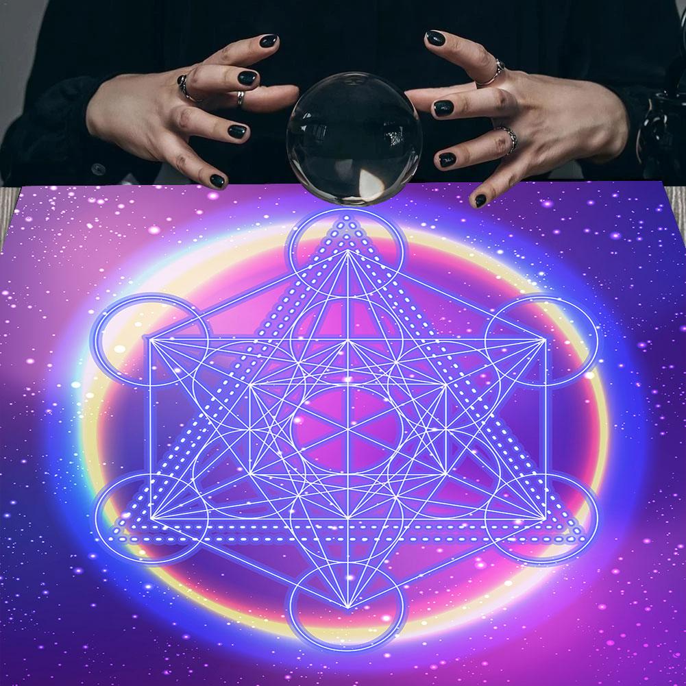 Geometrisches Altar Tuch Tarot Karten Tischdecke Mit Blume des Lebens Design Tarot Karten Lesematte Für Metatron Würfel Hexenhaftes Geschenk