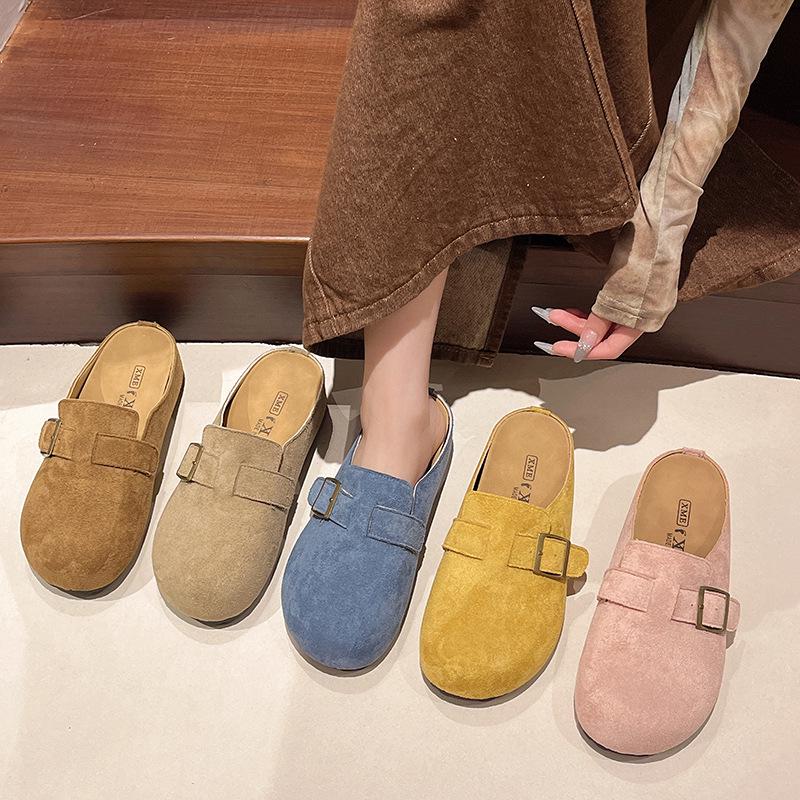 Women's 2025 Spring/Summer Retro Thick-Soled Height-Increasing Birkenstock Sandals - Lightweight Closed-Toe Design