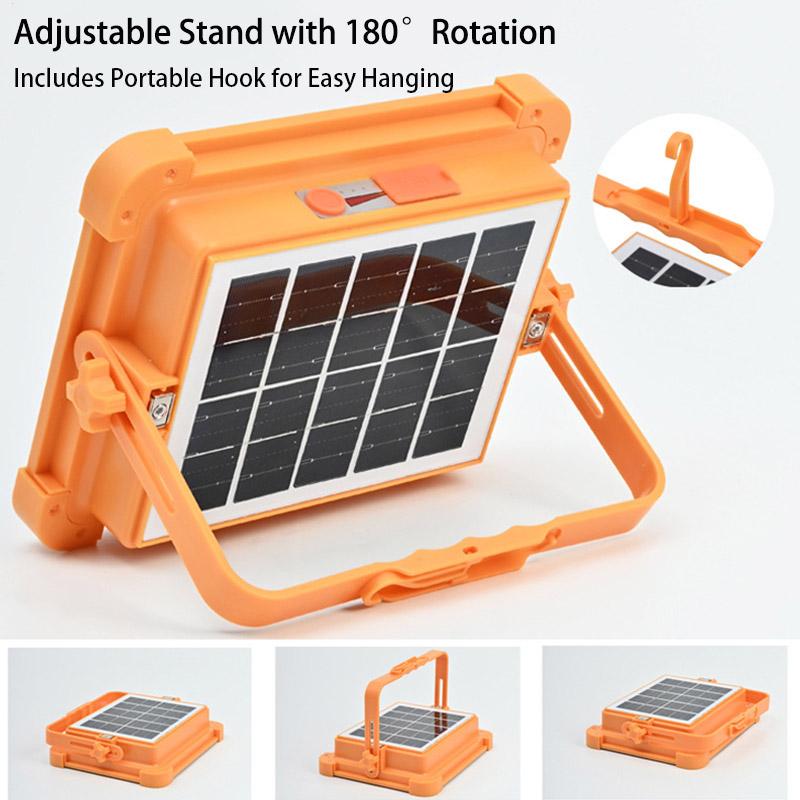 LED Solar Campinglaterne Wiederaufladbarer Outdoor-Flutlichtstrahler Wasserdicht Solare Stromversorgung Reparaturarbeiten Notlampe Powerbank