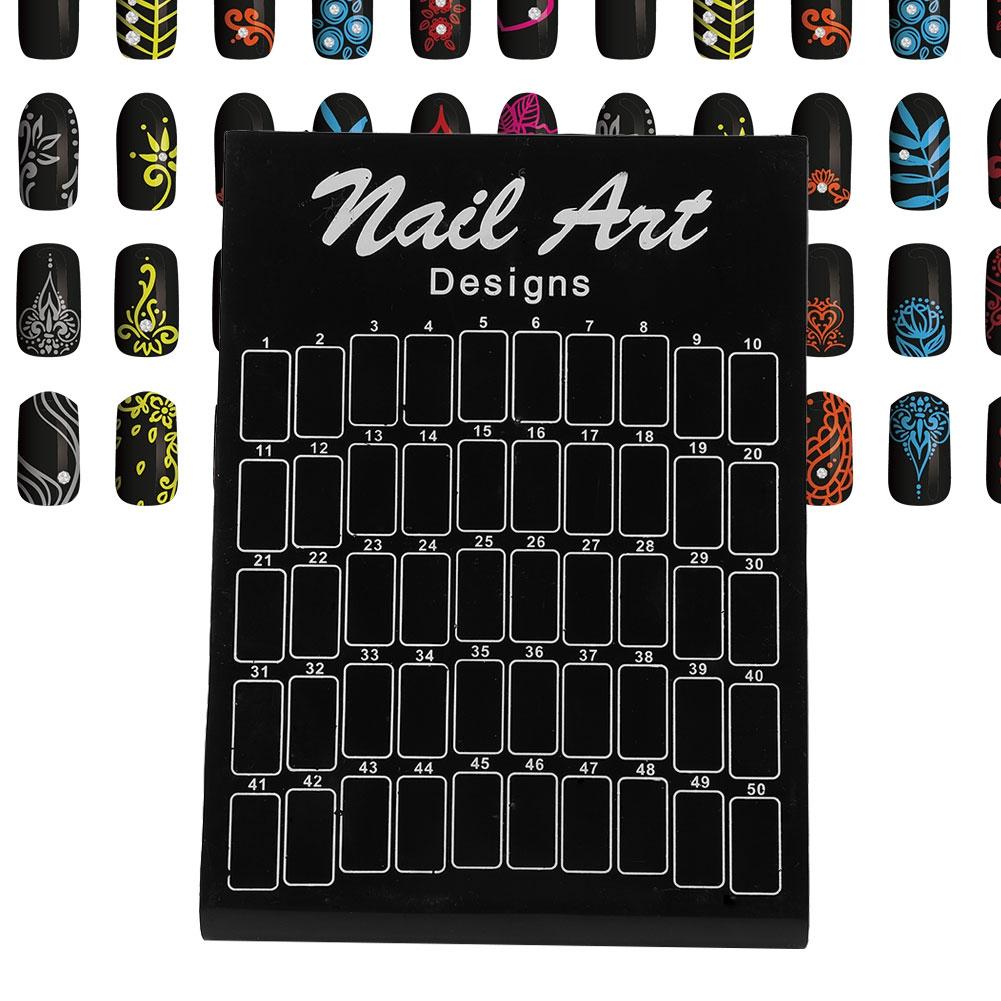 50Pcs Nail Art False Tips Chart Display Board Nailtips Polish Gel Color Card (White)
