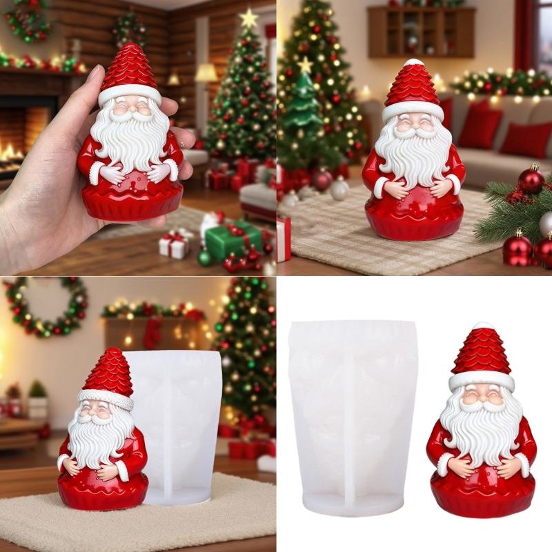 Santa Clause Silicone Mold Christmas Theme Candle Silicone Mould For Epoxy Resin Craft Handmade Candle Soap Chocolate