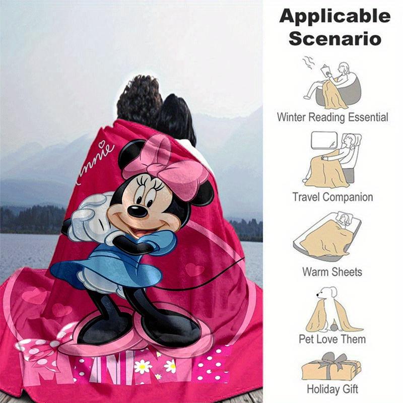 1pc Minnie Printing Blanket - Soft, All-Season Throw for Living Room, Bedroom,Personalized Gift with Adorable Cartoon Design